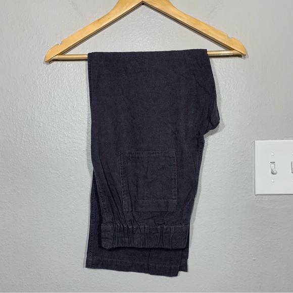 Nicole Miller Gray Linen Blend‎ Drawstring Pull On Pants Small Boho Beach - Picture 1 of 7